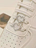 2pcs Elegant Alloy Hollow Shoelace Decorations With Sparkling Rhinestones And Faux Pearls, Suitable For Boots And Sneakers